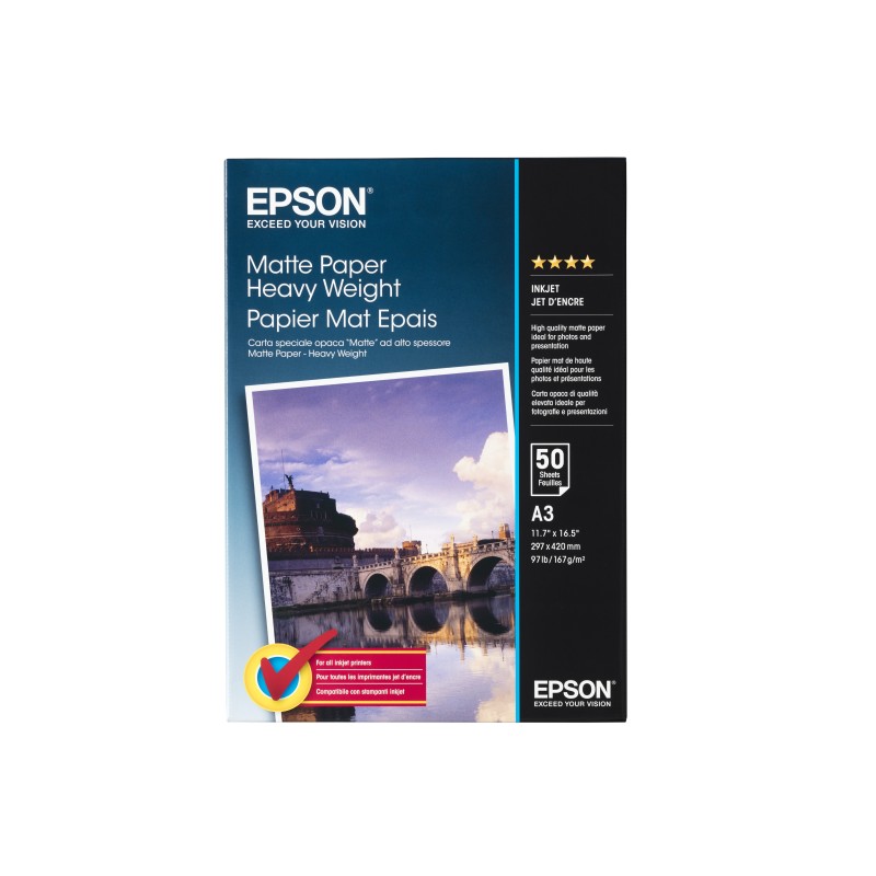 Epson Matte Paper Heavy Weight printing paper A3 (297x420 mm) Matt 50 sheets White